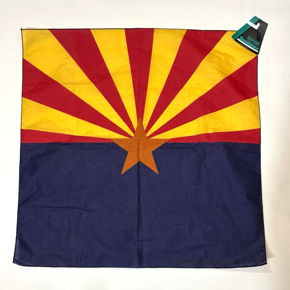 Arizona Flag Bandana New Hav-A-Hank USA Made Poly-Cotton Star Red Yellow Blue